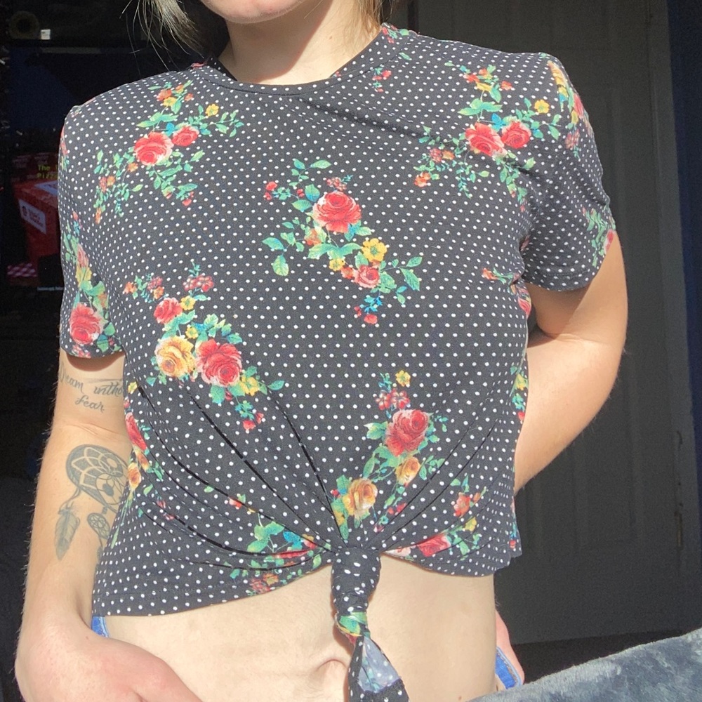Flower Dotted Patterned Shirt